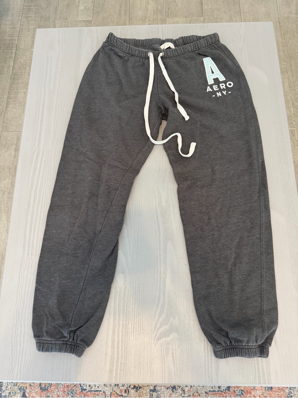 Y2K Aeropostale Charcoal Sweatpants with Light Blue Logo